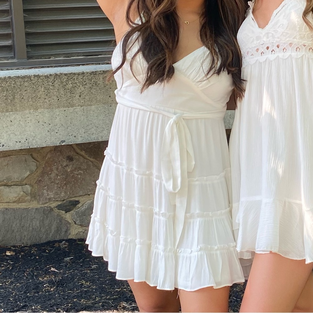 Beautiful White Babydoll Mini Dress